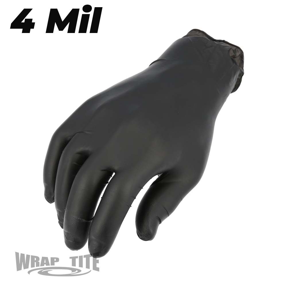 4 Mil Black Nitrile Gloves