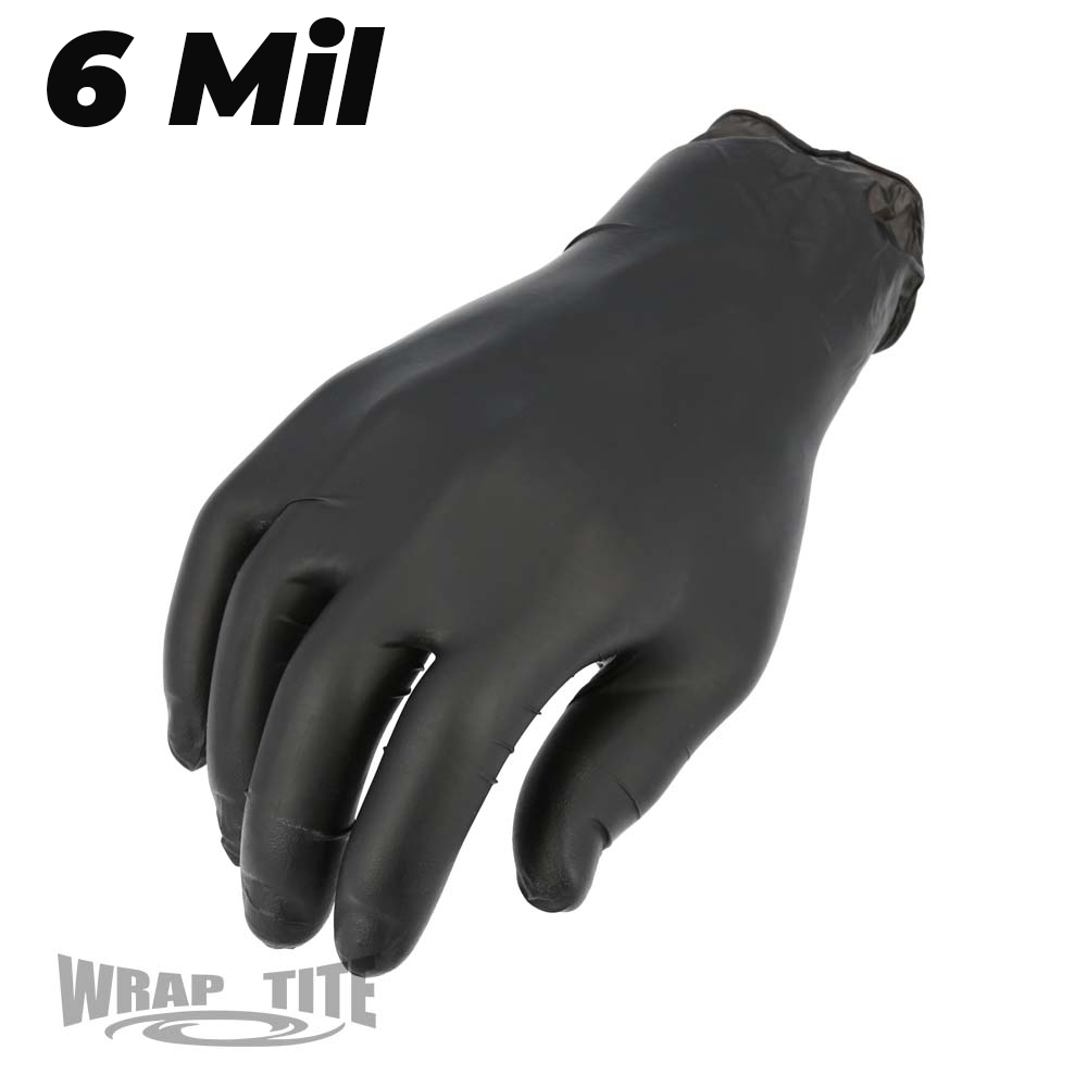 6 Mil Black Nitrile Gloves